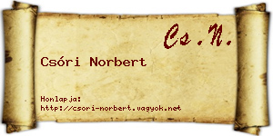Csóri Norbert névjegykártya